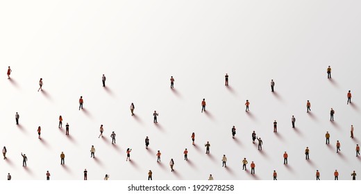 Large Group Of People On White Background. People Crowd Concept. Vector Illustration