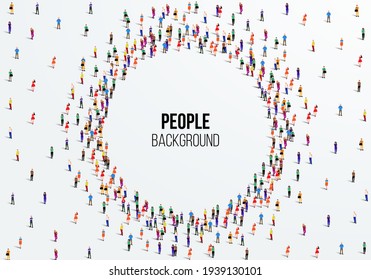 Large group of people on white background. People crowd concept. Vector illustration