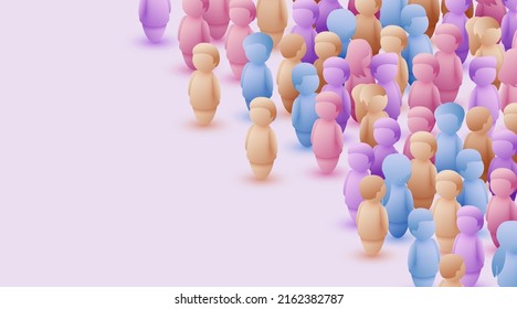 Large group of people on white background. People crowd concept. Vector illustration