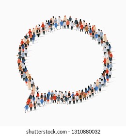 Large Group People Standing Together Shape Stock Vector (Royalty Free ...