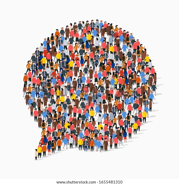 Large Group People Shape Chat Bubble Stock Vector (royalty Free 