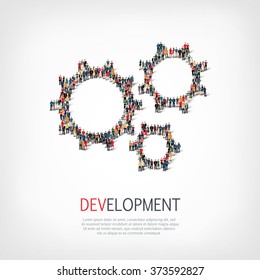 A large group of people in the shape of a development . Vector illustration