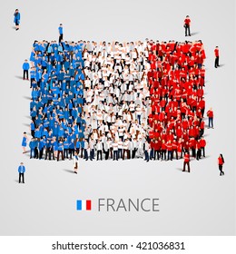 Large Group People Shape France Flag Stock Vector (Royalty Free ...