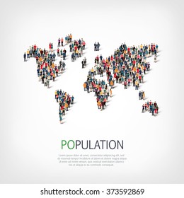 A large group of people in the shape of a population . Vector illustration