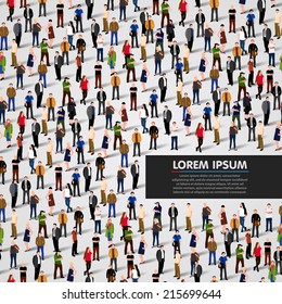 A large group of people. vector background