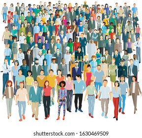 Large group of people - vector illustration