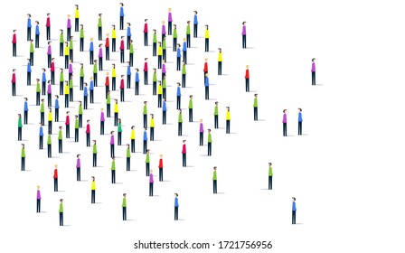 A large group of people.. Vector illustration. A large group of people is crowded on a white background.