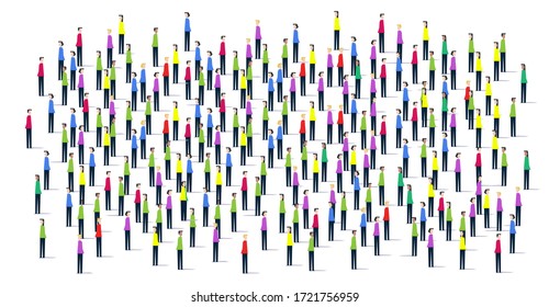 A large group of people.. Vector illustration. A large group of people is crowded on a white background.