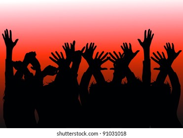  A large group of people. Vector illustration.
