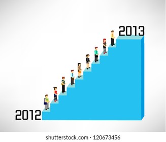a large group of person celebrating 2013 new year vector design