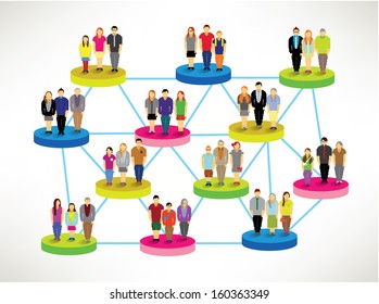 a large group of social networking people vector icon design