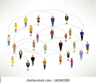 a large group of social networking people vector icon design