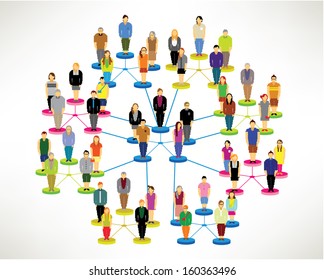a large group of social networking people vector icon design
