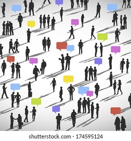 large group of Social Networking People Vector