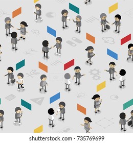 Large group of Social Networking People Seamless