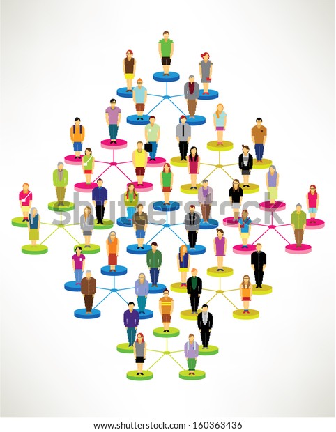 Large Group Social Networking People Vector Stock Vector (Royalty Free ...