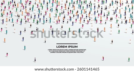 A large group of women from different profession on white background with text space. Labour women people crowd seamless background. Labor day women