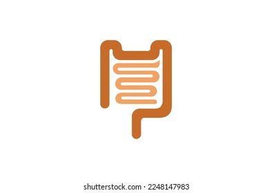 large gut bowel intestines logo vector design icon symbol illustration	
