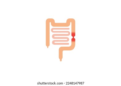 large gut bowel intestines logo vector design icon symbol illustration