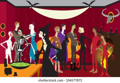 Large Halloween Scene with Banner