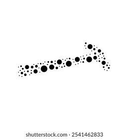 A large hammer symbol in the center made in pointillism style. The center symbol is filled with black circles of various sizes. Vector illustration on white background