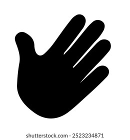 Una mano Grande en el centro. Símbolo negro aislado