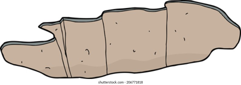 Large hand drawn cartoon hole over white background