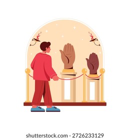 Grandes esculturas de mano Ilustración vectorial EPS 10 Archivo 	