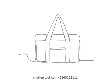 Un gran bolso. Dibujo de una línea de bolso escolar
