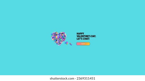 A large heart icon made up of small colored hearts is a ready-made banner for Valentine's Day. Vector banner