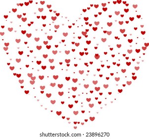 Large heart made of hearts vector