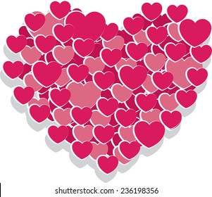 Large heart made from smaller hearts 