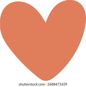 A large heart shape with smooth edges in a flat style. The illustration depicts a bold, symmetrical heart form. Cartoon vector illustration.