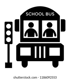 A large heavy vehicle with lights denoting school bus 