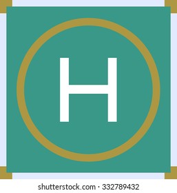 Large hellipad in green illustration