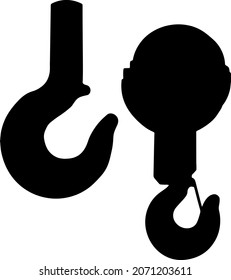 Large hook for lifting weights. Vector image.