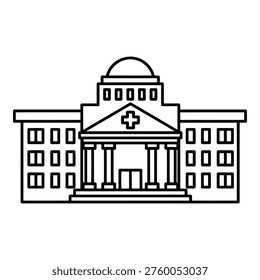 Large hospital building with columns