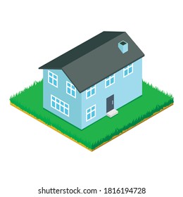 Large house icon. Isometric illustration of large house vector icon for web