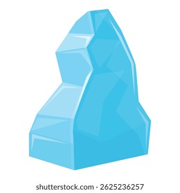 Large iceberg floating on the surface of water with only the tip visible