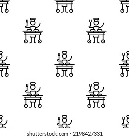 large icon pattern. Seamless large pattern on white background.