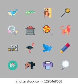 large icon set. vector set about lollipop, printer, pencil and magnifying glass icons set.