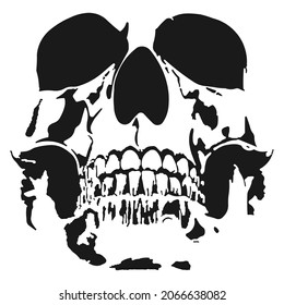 Large Image Of A Skull For Printing On A T-shirt