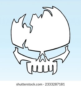 Large Image Of A Skull For Printing On A T-shirt