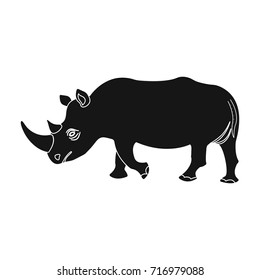 A large Indian rhinoceros. A wild animal, a rhinoceros single icon in black style vector symbol stock illustration web.