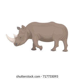 A large Indian rhinoceros. A wild animal, a rhinoceros single icon in cartoon style vector symbol stock illustration web.