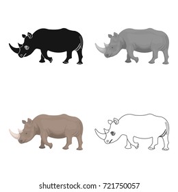 A large Indian rhinoceros. A wild animal, a rhinoceros single icon in cartoon style vector symbol stock illustration web.