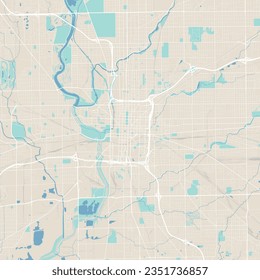 Large Indianapolis map, urban area