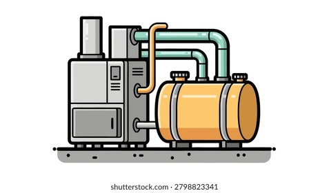 Large industrial boiler heating system