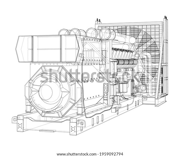 Large Industrial Diesel Generator Generator Diesel Stock Vector ...