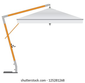 Large industrial umbrella for commercial and household use. Vector illustration.